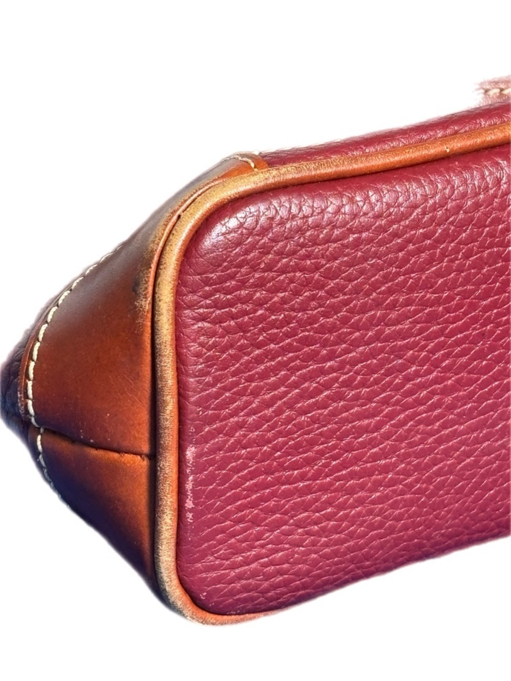Dooney & Bourke Red Leather Shoulder Bag Pebbled Multi Zip Crossbody Strap - Picture 8 of 12